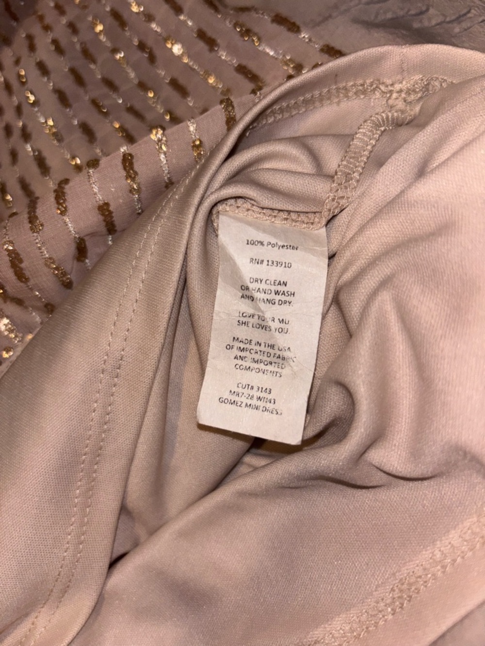 Show Me Your Mumu Sequin Halter Mini Dress Blush Gold Small Party Night Out - Picture 5 of 7